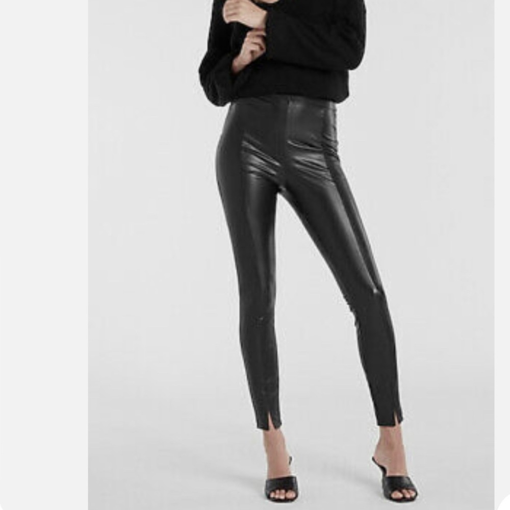 Express super high waisted faux leather leggings size small